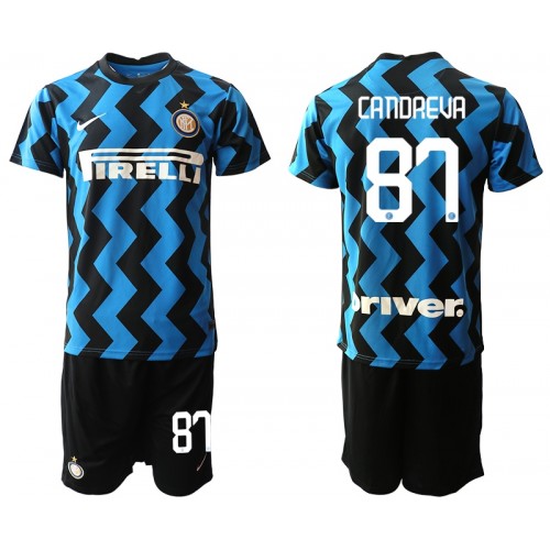 Inter Milan Dres Antonio Candreva 87 Dječji Domaći 2020/21 Kratkih Rukava Inter Milan Dres Antonio Candreva 87 Dječji Domaći 2020/21 Kratkih Rukava